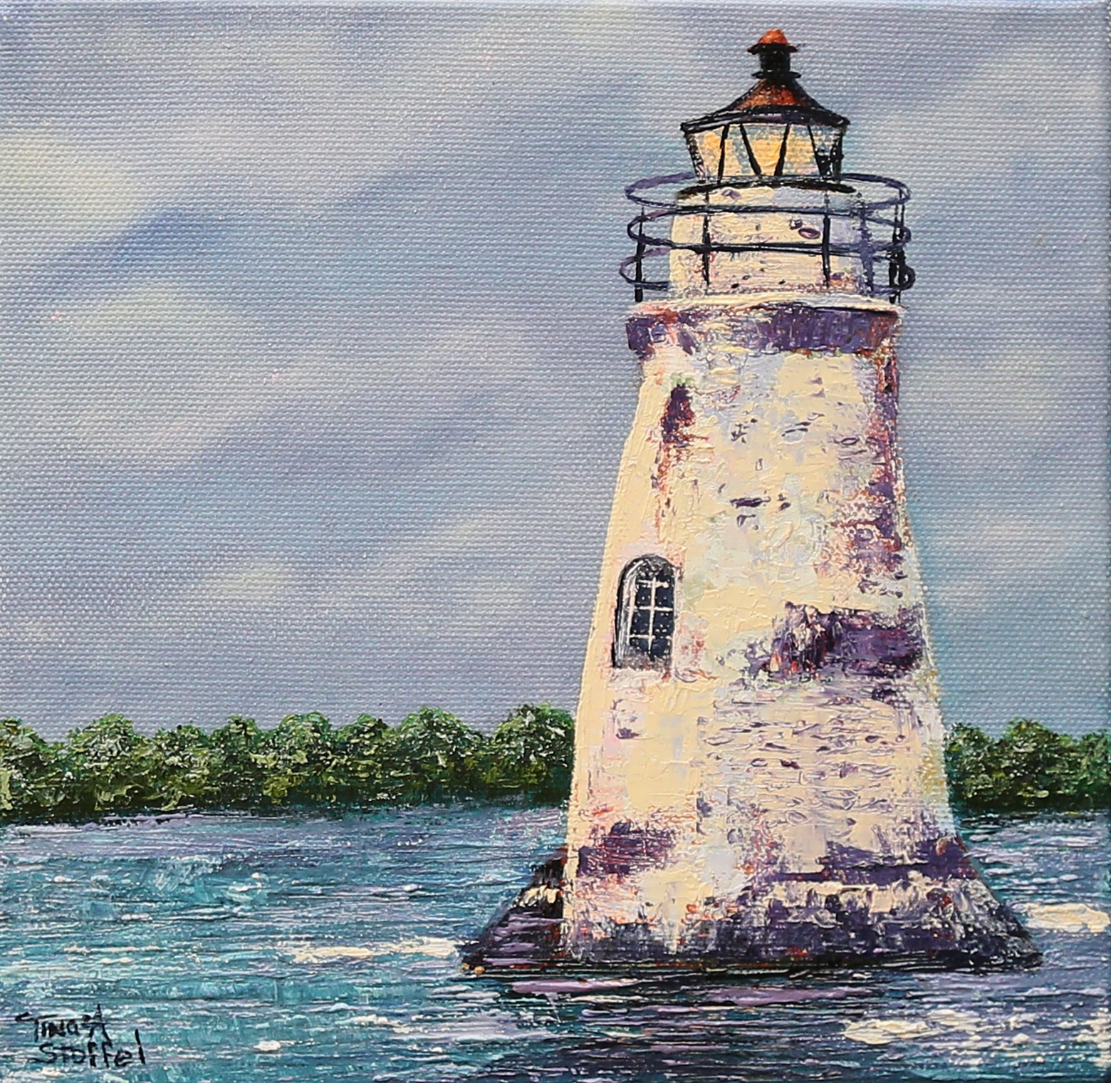 Cockspur Lighthouse Painting TinasFineArts Com   Cockspur Lighthouse Painting 