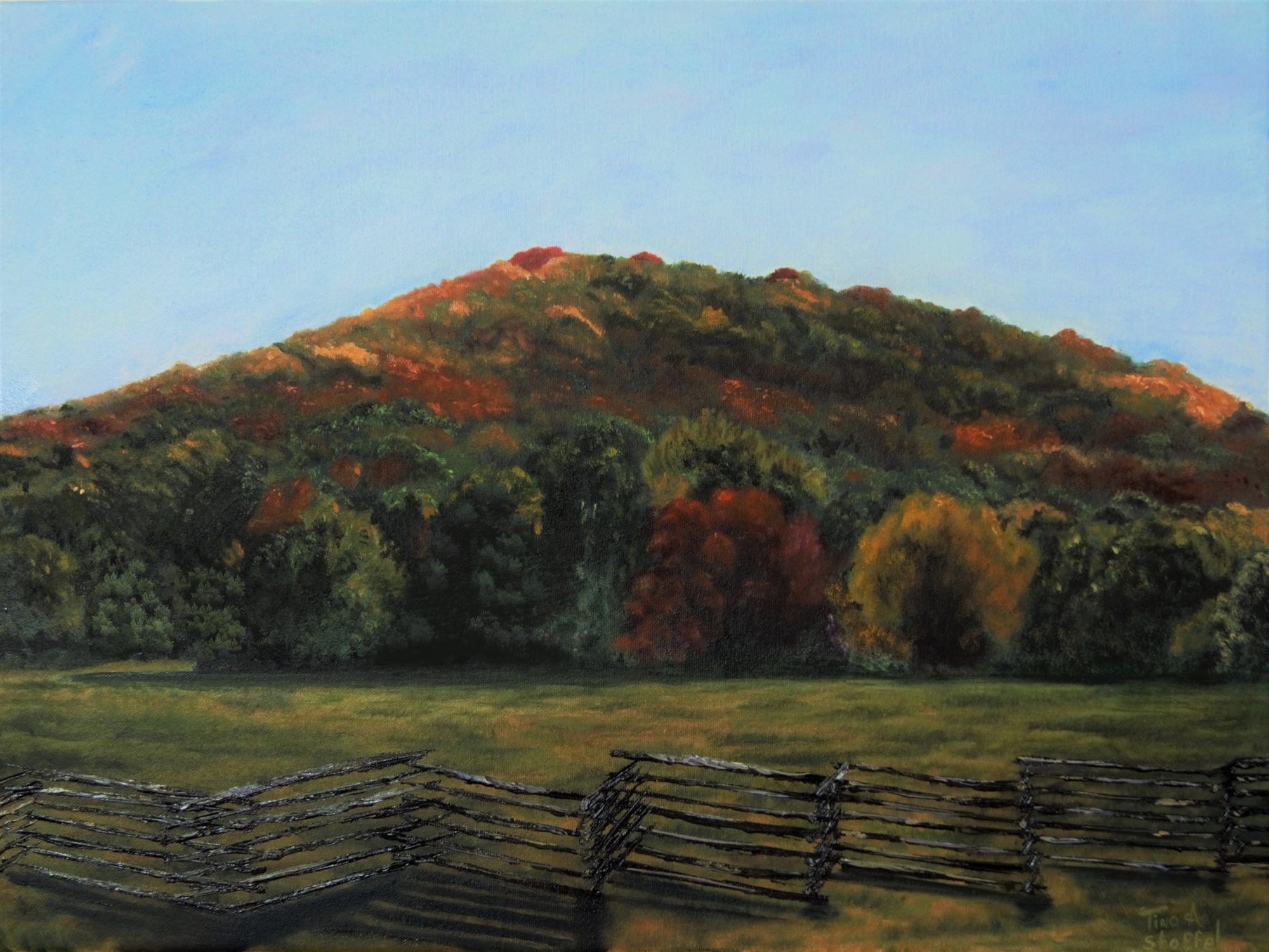 Autumn Kennesaw Mountain Painting Original Oil by Tina A Stoffel